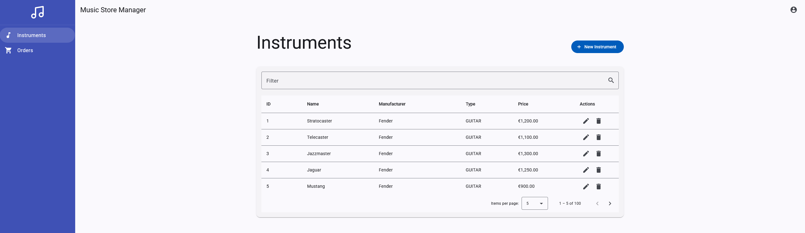 Music Store Manager GUI