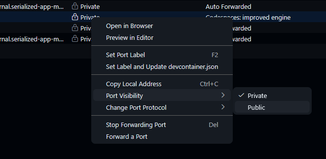 Port Visibility VSCODE