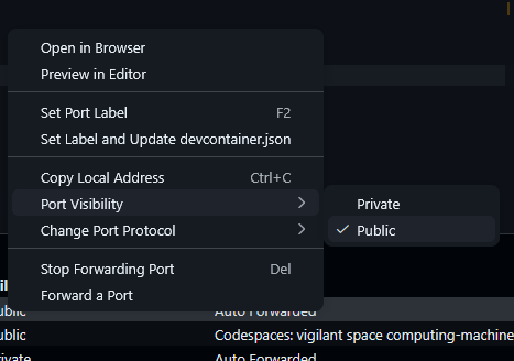 start codespace